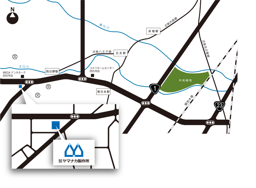 ヤマナカ製作所アクセスマップ